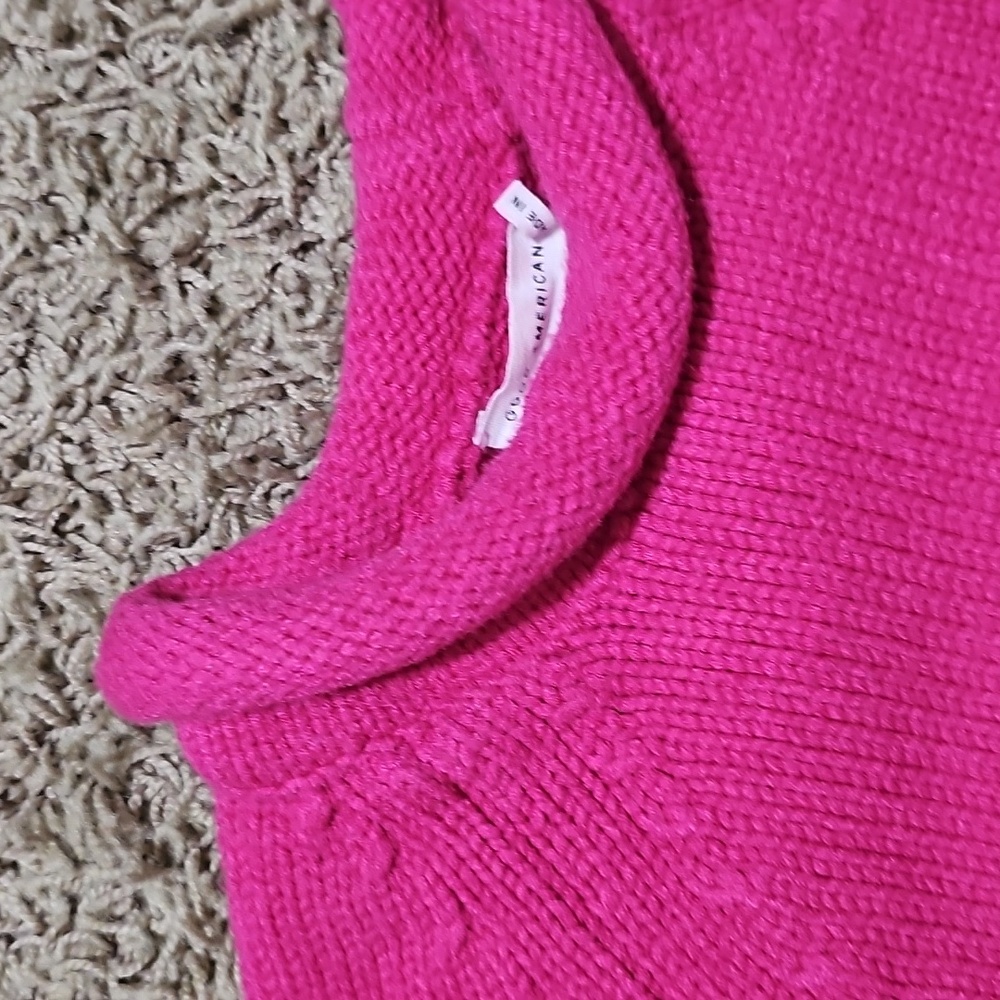 Good American Sweater Mock Neck Knit Top Pink Small Cozy Super Soft Roll Neck - Picture 5 of 9